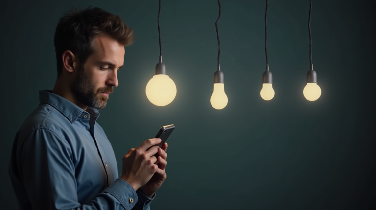 En man väljer vilket drivdon han skall köpa